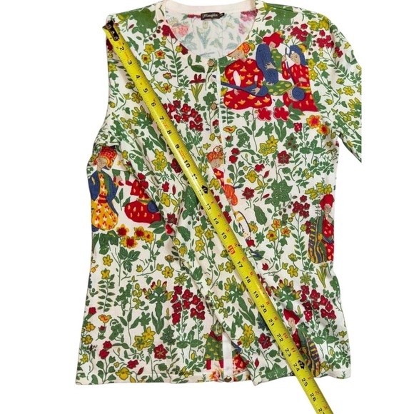 J McLaughlin Womens XS Floral People Scene Button Cardigan Sweater - Picture 7 of 12